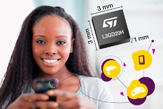 ST、モーション検知アプリケーション向け小型ジャイロセンサを発表