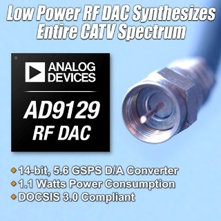 ADI、高速信号および高周波・広帯域通信向けDAC「AD9129/9119」を発表