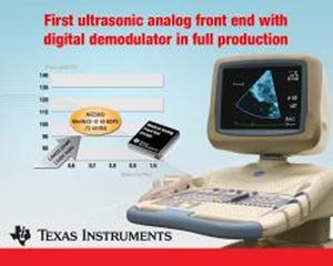 TI、デジタルI/Q復調器を内蔵した超音波AFEを発表