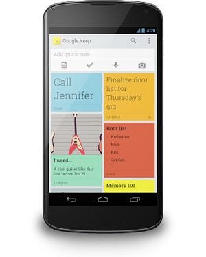 Google、インスピレーションを素早くメモする新ツール「Google Keep」公開