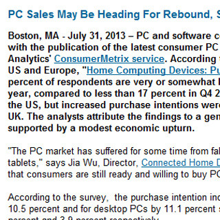 縮小続くPC市場、2014年は回復か? 欧米の消費者調査で購入意欲が上向く