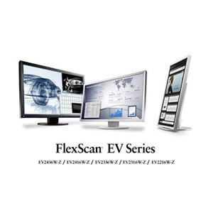 EIZO、疲れ目低減や可動式スタンド装備のワイド液晶「FlexScan EV」5機種