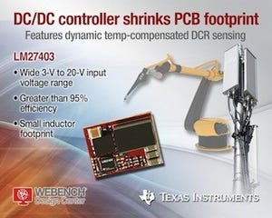 TI、インダクタ電流検出機能を内蔵したアナログDC/DCコントローラを発表