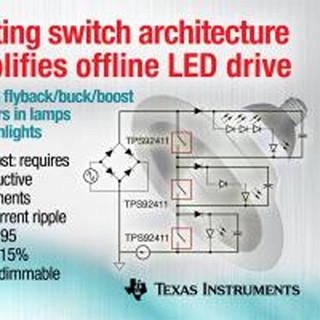 TI、照明器具用LEDのオフライン・リニア駆動回路を簡素化する技術を開発