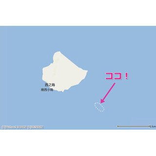 小笠原の西之島付近に誕生した"新島"、Yahoo!地図に掲載