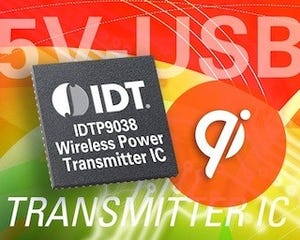 IDT、Qi準拠の1チップ5V入力対応ワイヤレス給電トランスミッタを発表