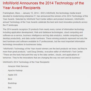 InfoWorldが今年の技術35選を発表、Apple iOS、AWS、Raspberry Piなど受賞