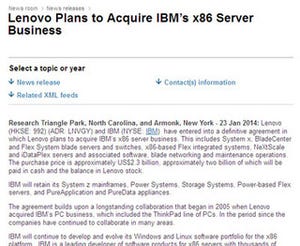米IBM、x86サーバ事業をLenovoに23億ドルで売却 - Power Systemなどは保有