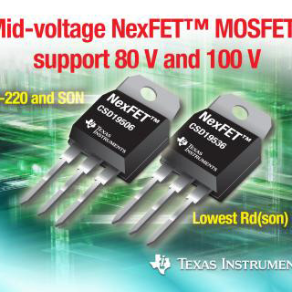 TI、高電流モーター制御/電源設計向けに40V～100VのNexFET MOSFETを発表