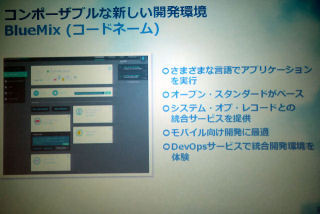 日本IBM、次世代クラウド・プラットフォーム「BlueMix」の概要を説明