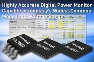 Intersil、コモンモード入力電圧範囲が広いデジタルパワーモニタを発表