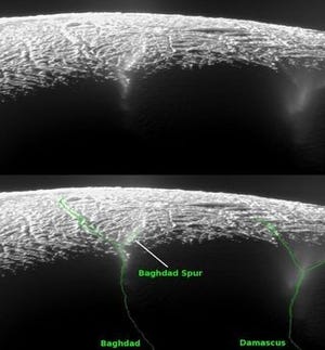 NASA、土星の衛星で101個の間欠泉を確認