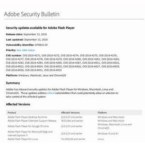 Adobe Flash Player、最新版がリリース - 26件の脆弱性を修正