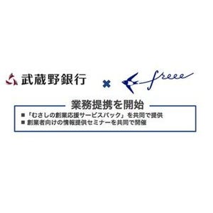 freee、武蔵野銀行と業務提携 - 双方の利用者向け特典を提供