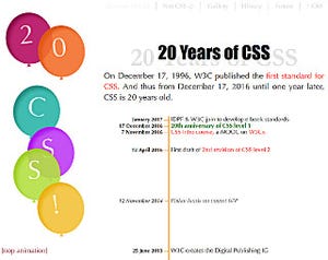 W3C、CSS20周年を祝う特設サイトを開設 - 更なるスタンダードの拡張を目指して