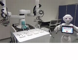 ソフトバンクと川崎重工、「Pepper」と双腕スカラロボット「duAro」を連携