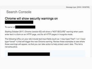 Google、HTTP越しにテキスト入力が可能なサイトに警告を送信