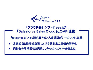 会計ソフトfreeeとSalesforce Sales Cloudが請求データに関するAPIで連携