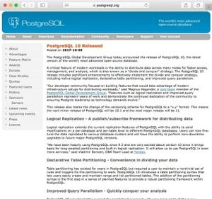 PostgreSQL 10が公開
