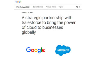 SalesforceとGoogle、戦略的パートナーシップ提携