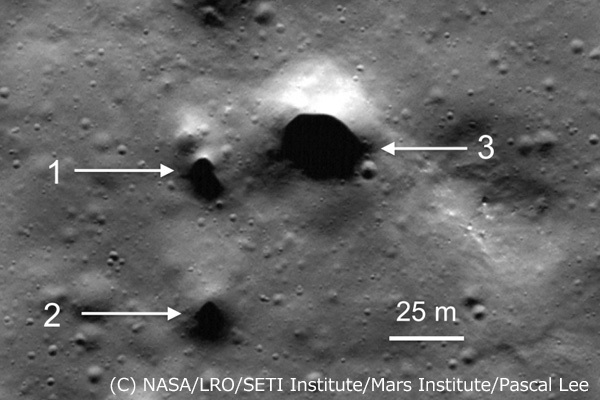 月の北極域に縦孔を初めて発見 - 月面基地の実現に光