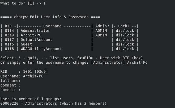 Linuxを使ってWindowsのパスワードをリセットする方法