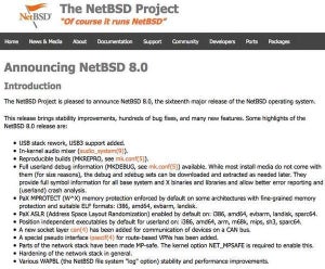 NetBSD 8.0登場