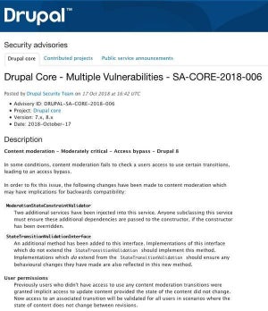 Drupalに脆弱性、アップデート推奨