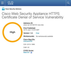 Ciscoの複数プロダクトに脆弱性、アップデートを