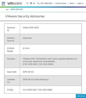 VMwareの複数プロダクトに脆弱性、アップデートを