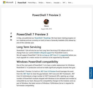 Microsoft、2019年中にPowerShell 7をリリース、長期サポートバージョンへ