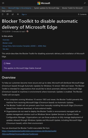 Microsoft EdgeがChromiumベースに自動更新されるのを防ぐ方法