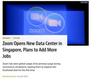 Zoom、シンガポールに東南アジア初のデータセンターを開設