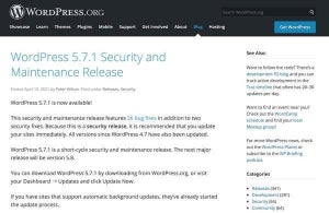 WordPress 5.7.1リリース、2件の脆弱性と26件のバグ修正