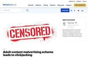18禁コンテンツをぼかして表示、クリックジャッキングによる広告詐欺に注意