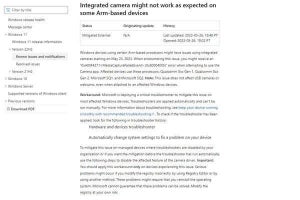 Windowsの内蔵カメラが機能不全、Microsoftが対処法を公開