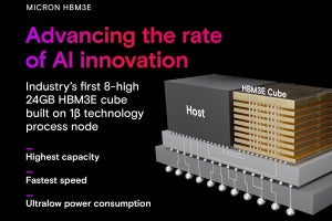 MicronがNVIDIAの生成AI半導体向け24GB HBM3Eの量産を開始、競合比で消費電力を3割削減