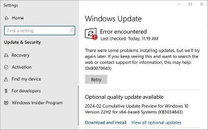 Windows 10で更新プログラムKB5001716のインストールに失敗する問題発生か
