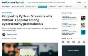 Pythonがサイバーセキュリティ分野で人気がある5つの理由