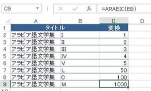 ビジネスIT基礎 Excel関数講座 第60回 ローマ数字をアラビア数字を表す文字列に変換する ARABIC関数