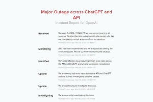 ChatGPT、大型アップデート直後に障害発生