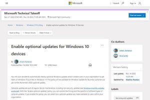 Windows 10デバイス向けオプション更新の自動展開機能を提供、Microsoft