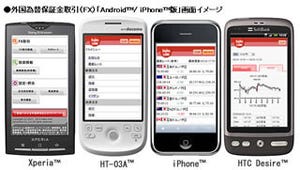 スマートフォン画面に最適化、カブドットコム証券がFX『Android/iPhone版』