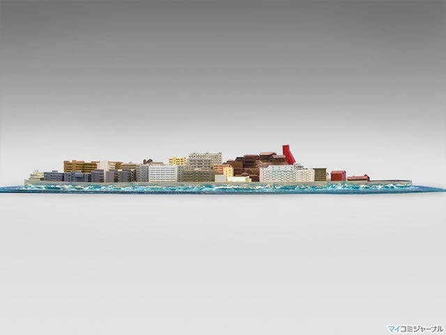 アオシマ、日本が誇る文化的遺産を模型化 - 「1/1400 軍艦島」を発表 