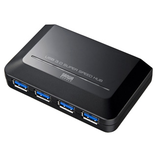 サンワサプライ、USB 3.0対応のセルフパワー4ポートハブ