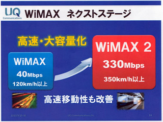 UQコミュニケーションズ、定例説明会でWiMAX 2の概要などを説明