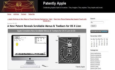 Appleの新特許はアイコンがスクロールする新メニュー Lion にも搭載か マイナビニュース