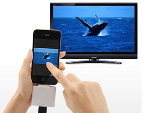 iPhone/iPadの写真&動画をテレビ画面で見る「HDMIアダプタ500-HDMI003」