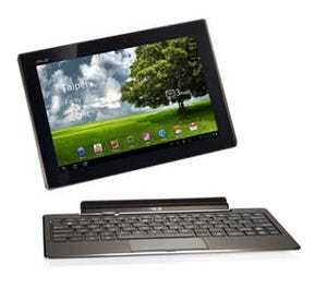 ASUS、キーボード装着でノート形状にできるAndroid 3.0搭載10.1型タブレット