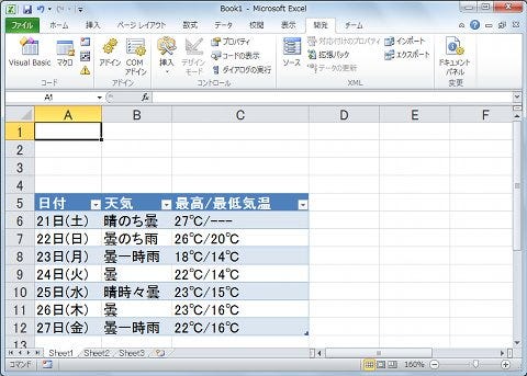 Excel Vbaでwebサービス 天気予報を取得してみよう 1 マイナビニュース